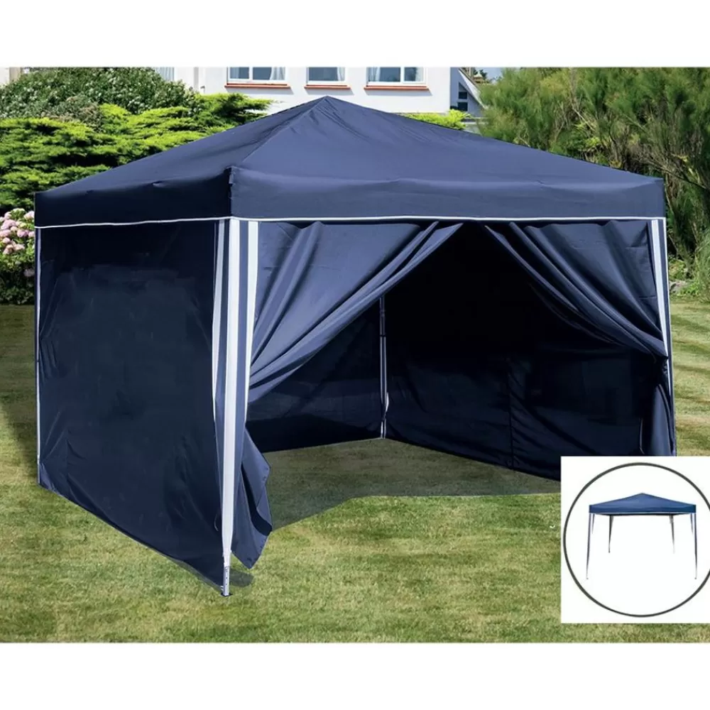 Pseudohersteller Pavillons^2 Seitenwande Fur Ruck-Zuck Alu-Pavillon 3X3M Blau