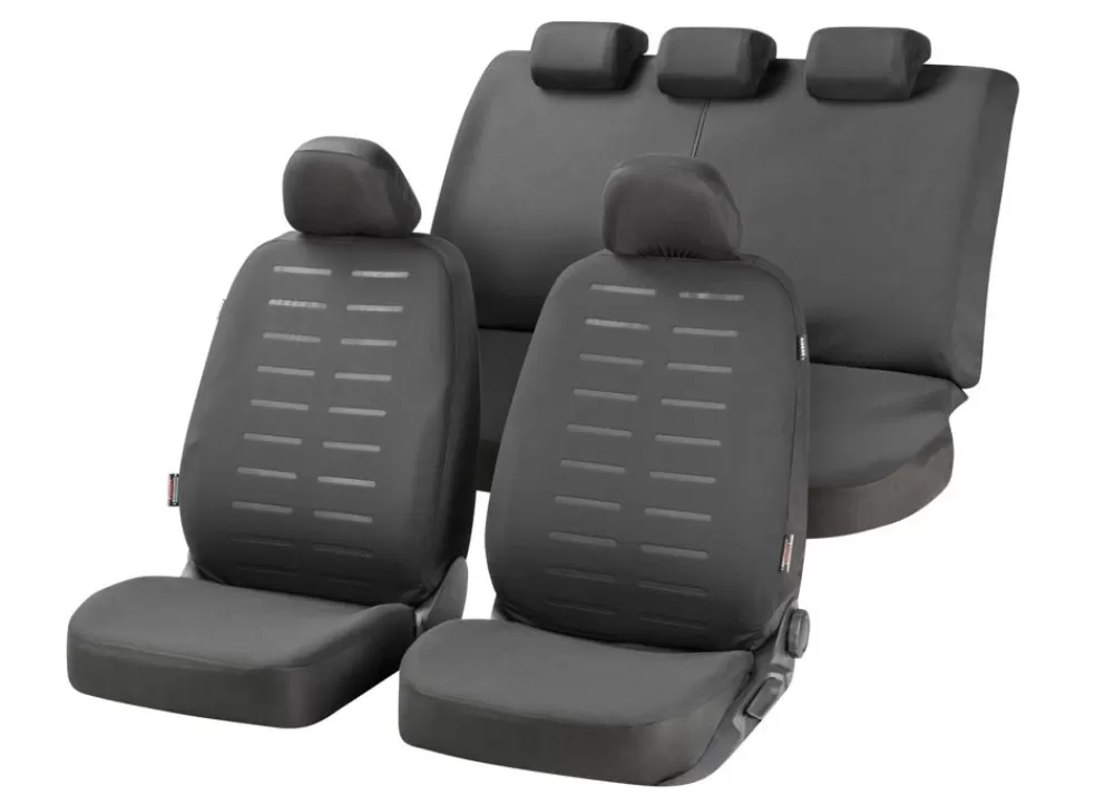 Car Comfort Auto- Und Motorradzubehör^Autositzbezug Stripe Komplettset Schwarz