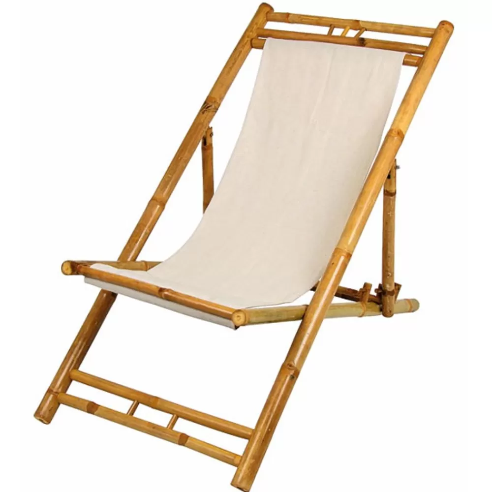 TP Garten- Und Sonnenliegen^Bamboo Relax-Liegestuhl Beige