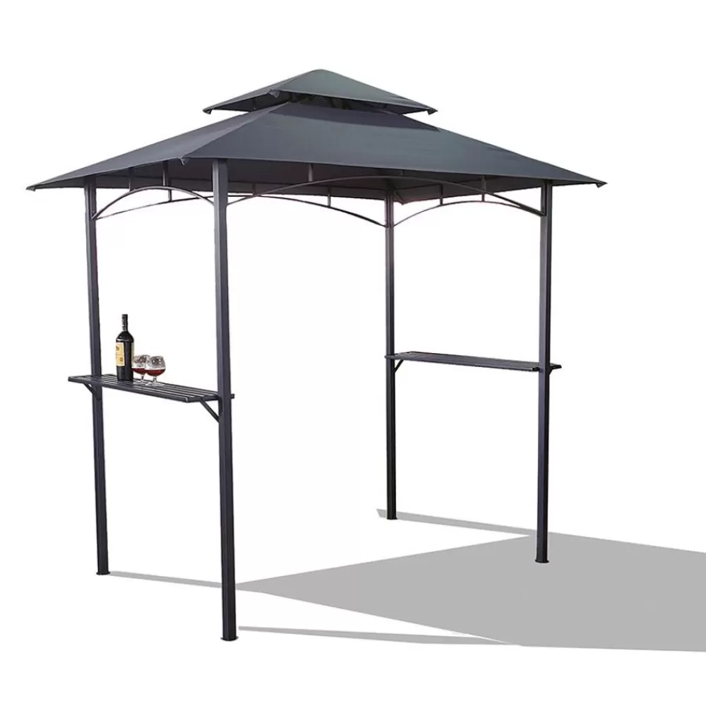 TP Pavillons^Bbq Grill-Pavillon Mit 2 Ablageflachen Anthrazit