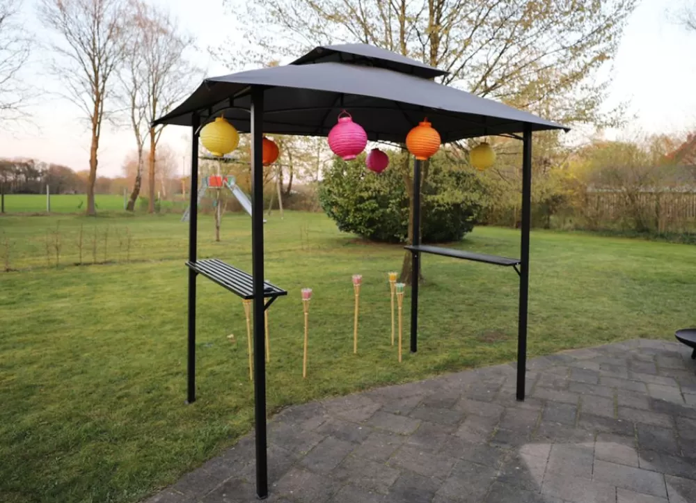 TP Pavillons^Bbq Grill-Pavillon Mit 2 Ablageflachen Anthrazit