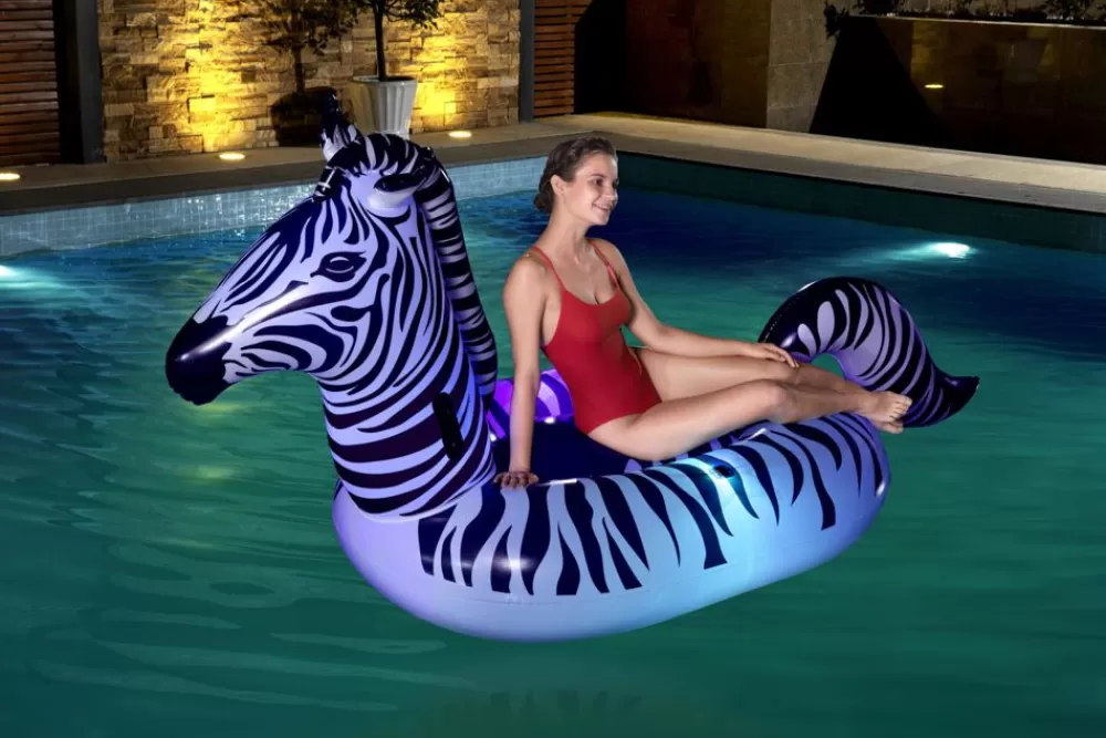 Bestway Badespaß^ #41406 Schwimmtier Zebra Mit Led-Beleuchtung 246X104X122Cm