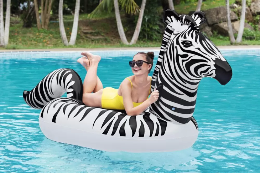 Bestway Badespaß^ #41406 Schwimmtier Zebra Mit Led-Beleuchtung 246X104X122Cm