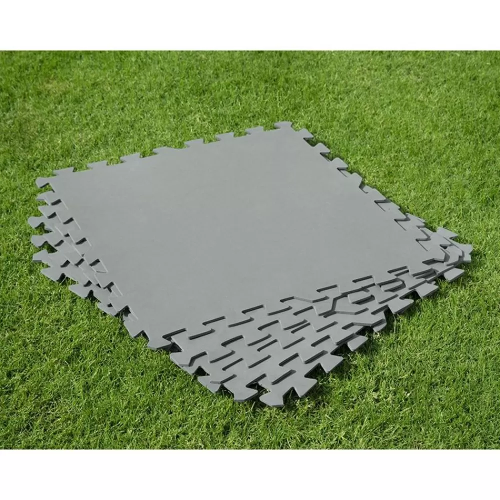 Bestway Poolzubehör^ #58639 Bodenschutzplatten Fur Aufstellpools 50X50Cm 9Er-Set Grau