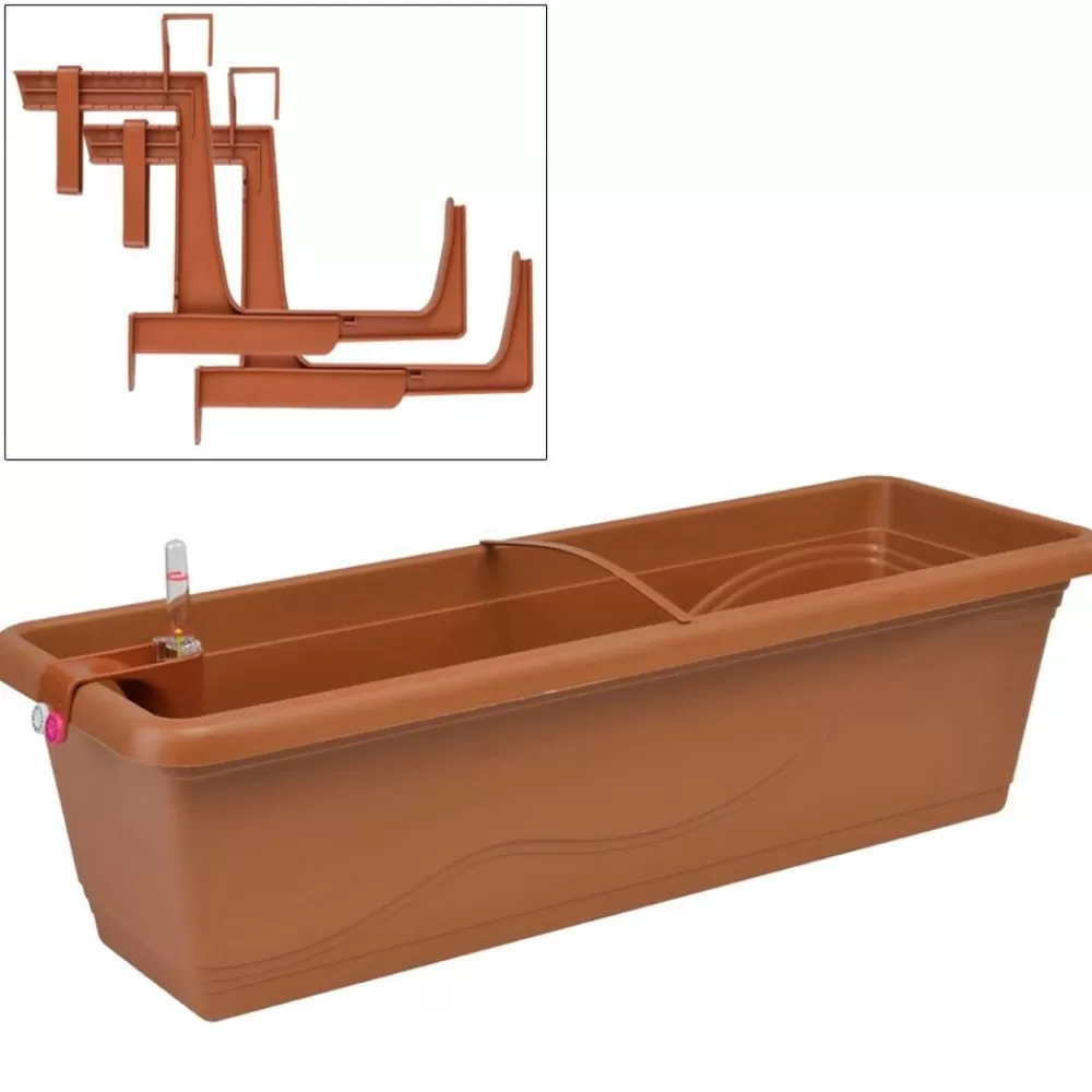 Plastkon Pflanzkübel^Blumenkasten-Set Extra Line 59Cm Terrakotta