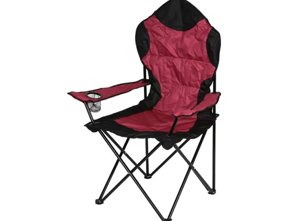 Pseudohersteller Campingstühle^Camping-Klappsessel Deluxe Bordeaux/Schwarz