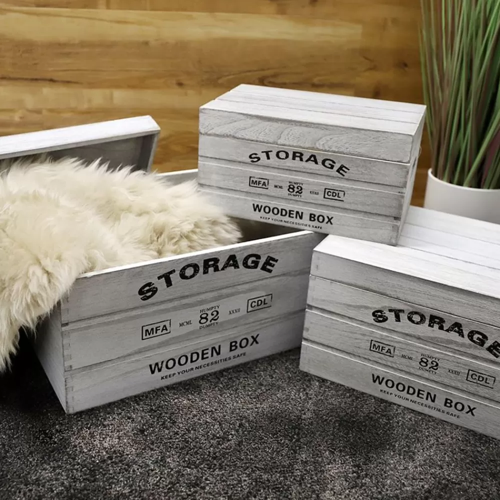 TP Dekokisten Und Truhen^Deko-Holzkisten Storage 3Er-Set