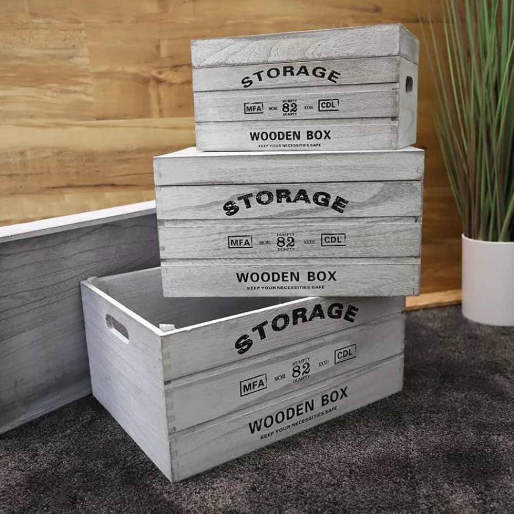 TP Dekokisten Und Truhen^Deko-Holzkisten Storage 3Er-Set