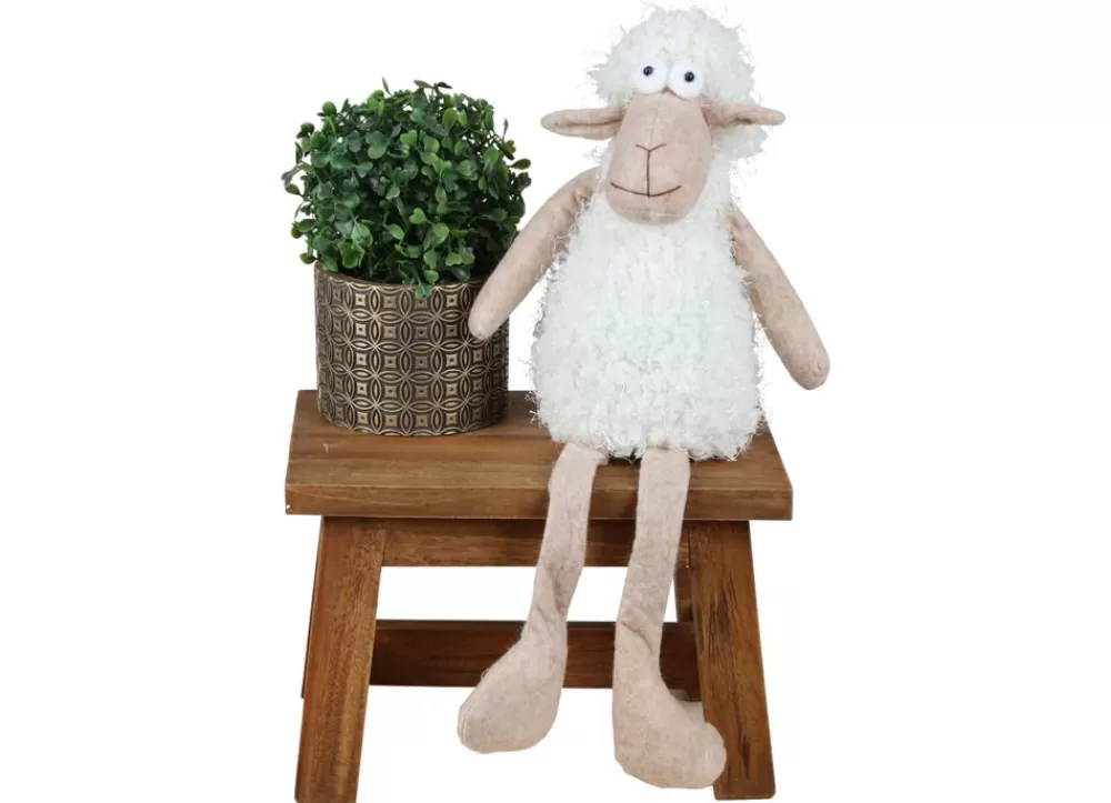 New Home Gartenfiguren^Deko-Schaf Kantenhocker 48Cm Beige/Weis