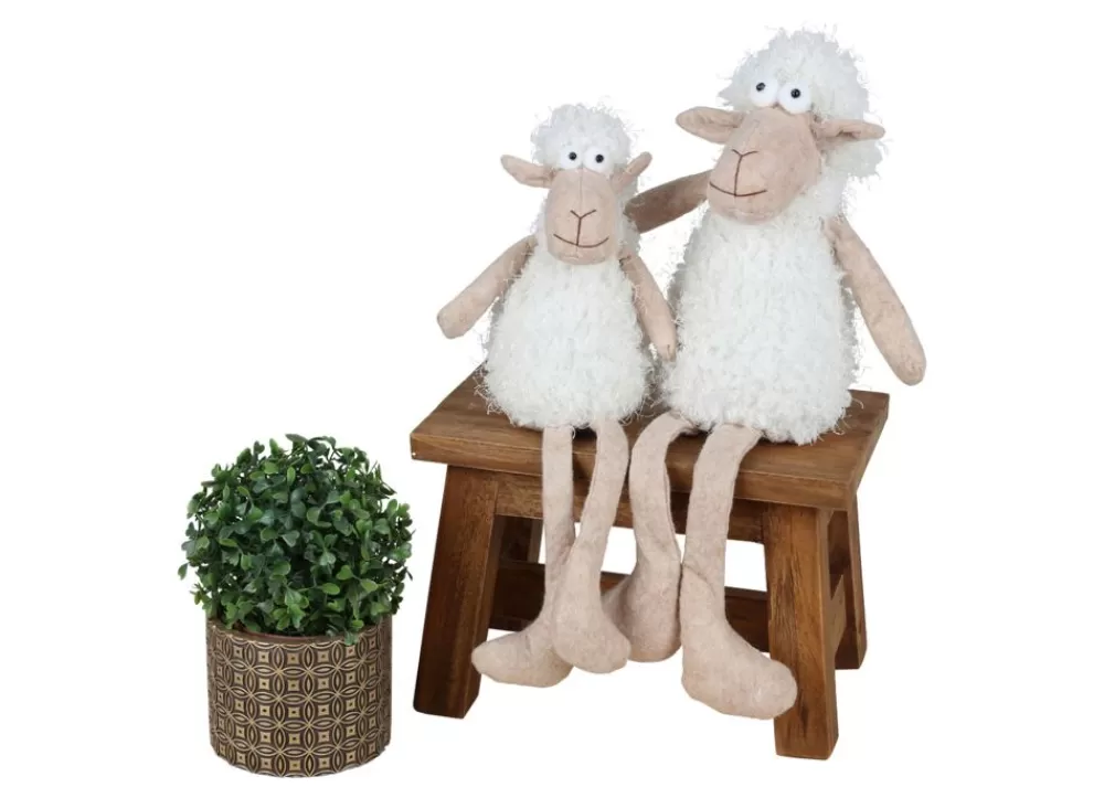 New Home Gartenfiguren^Deko-Schaf Kantenhocker 48Cm Beige/Weis