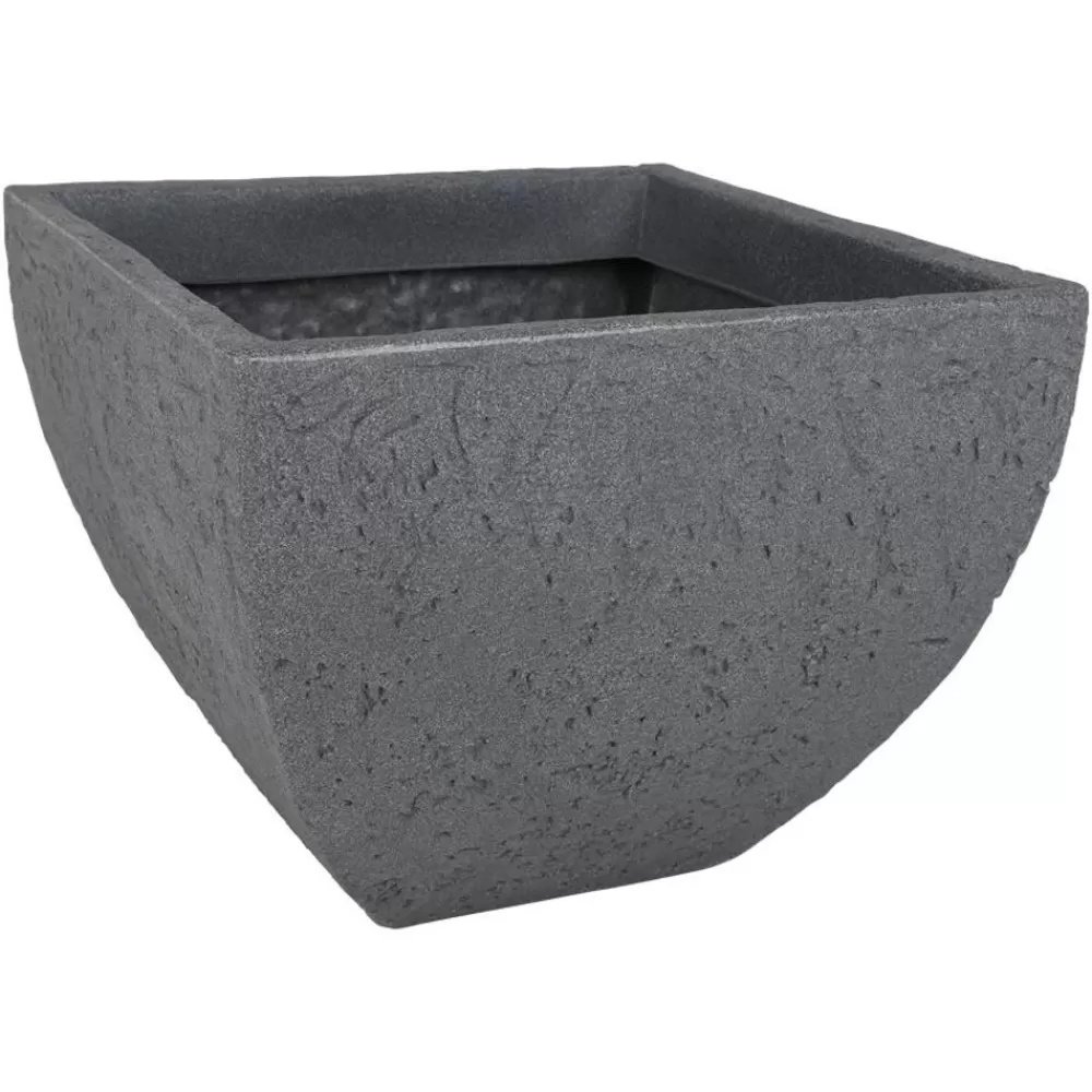 Jelenia Plast Pflanzkübel^Eckiger Pflanztopf Stone 40X40Cm Grau