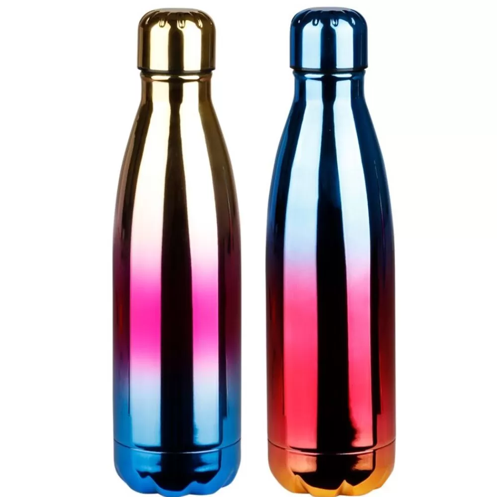 TP Geschirr Und Getränkebehälter^Edelstahl Isolierflasche Mit Farbverlauf Gold/Pink/Blau Glanzend 500Ml