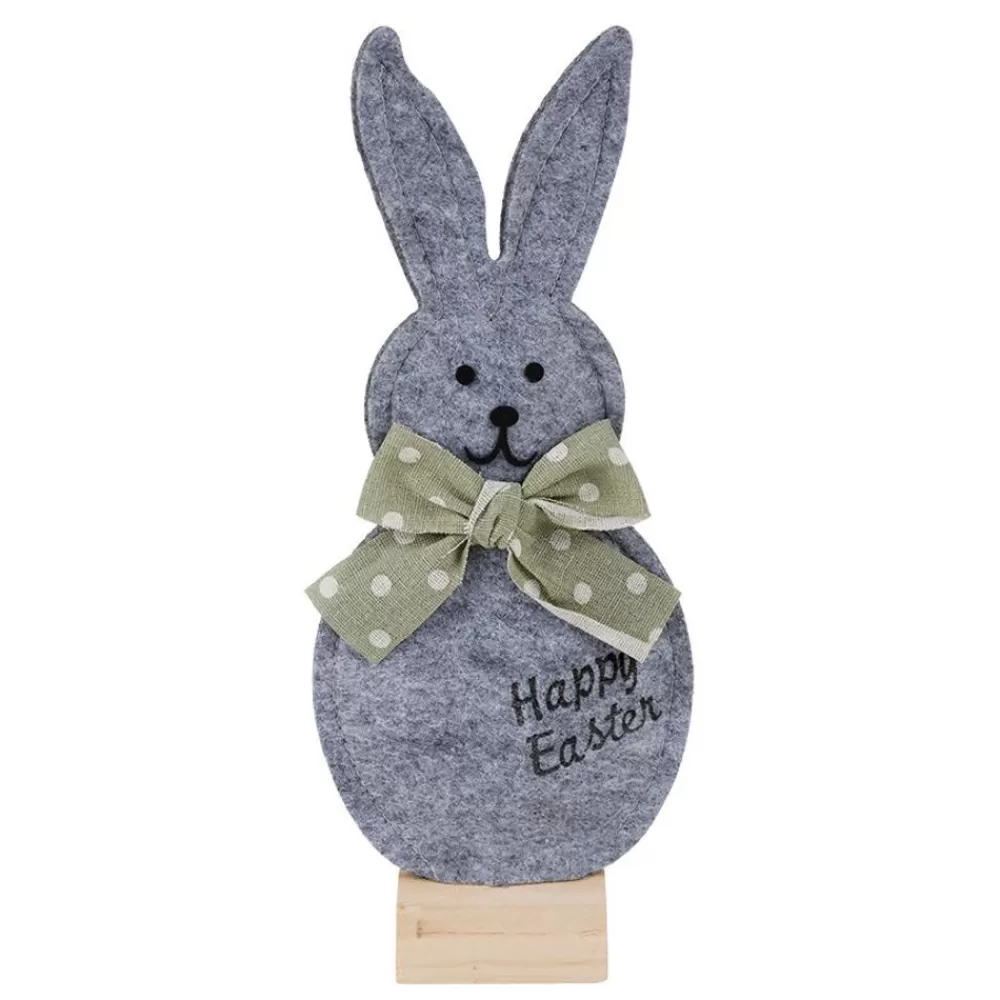 New Home Gartenfiguren^Filz-Osterhase Mit Schleife Happy Easter 26Cm