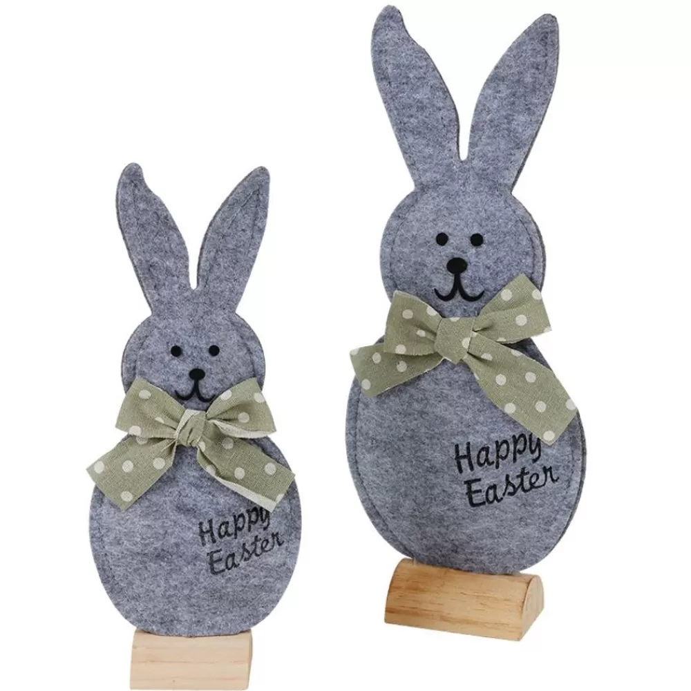 New Home Gartenfiguren^Filz-Osterhase Mit Schleife Happy Easter 26Cm