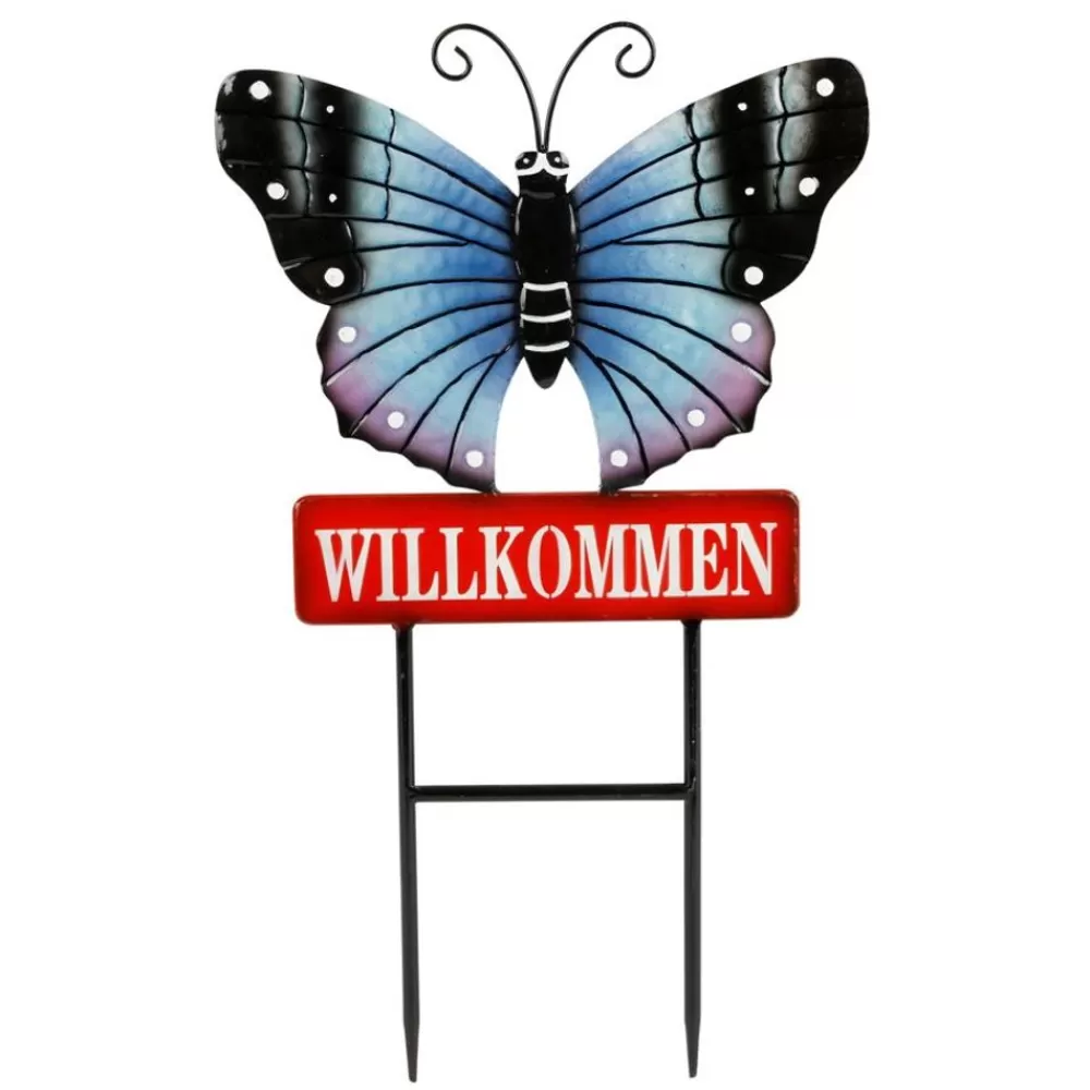 TP Gartenstecker^Gartenstecker Schmetterling Willkommen 60Cm