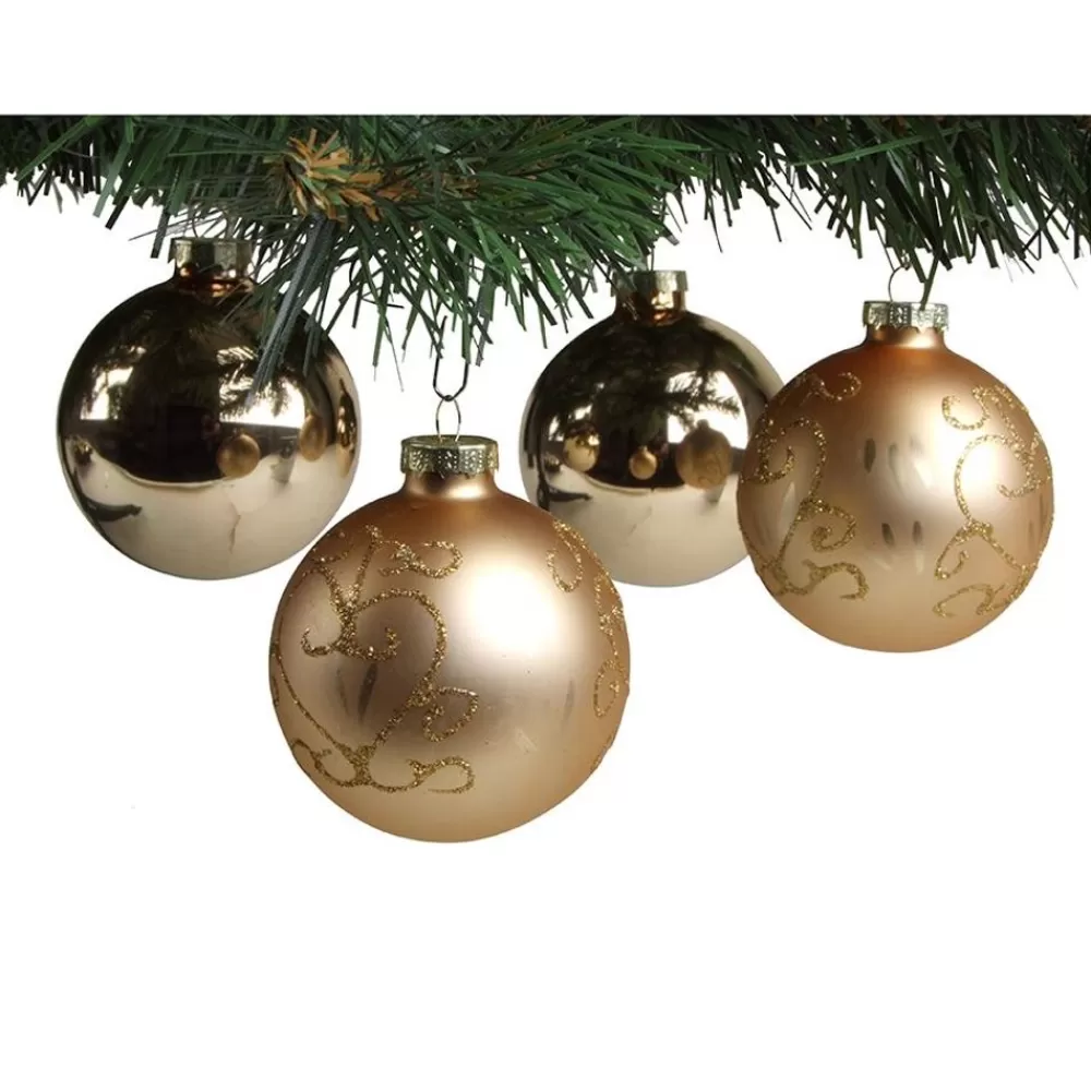 New Home Christmas Weihnachtsbaumkugeln^Glitzerkugeln 12Er-Set 7Cm Gold