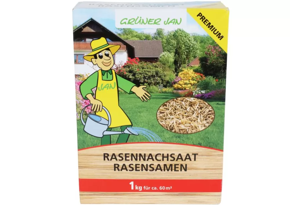 Grüner Jan Rasensamen^Gruner Jan Rasensamen Rasennachsaat Premium 1Kg