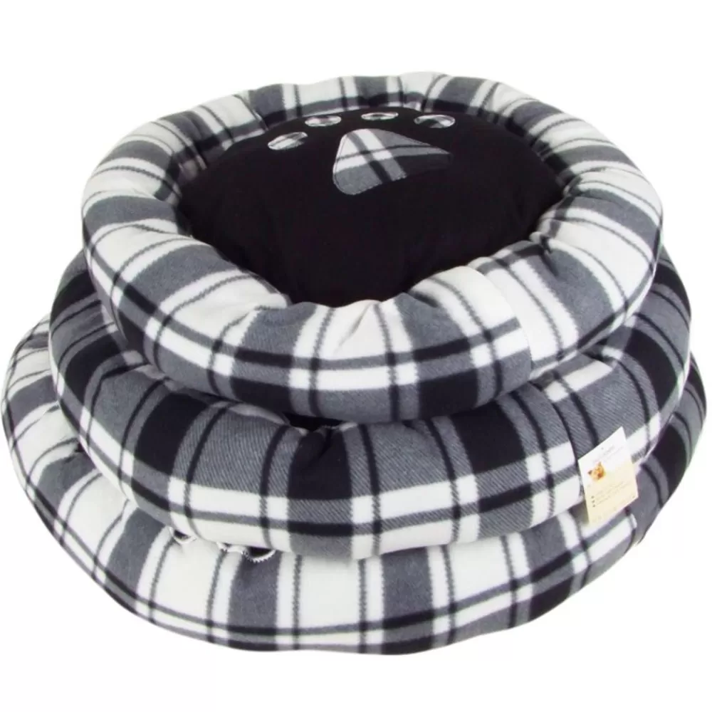 TP Hundebetten^Hundebett Rund Mit Pfoten-Aufdruck Grose S 60Cm