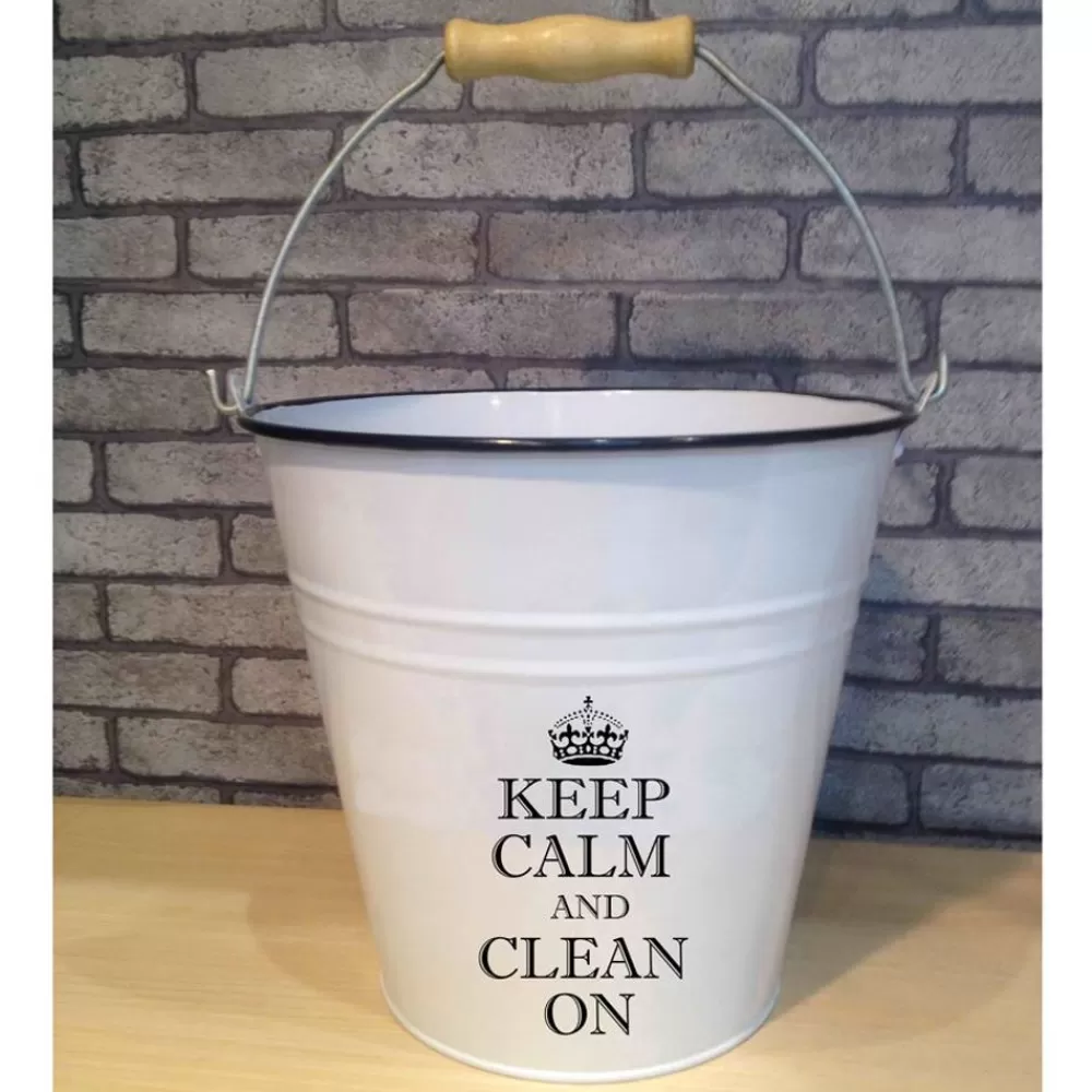 TP Haushaltshelfer^Metall-Eimer Keep Calm 10 Liter