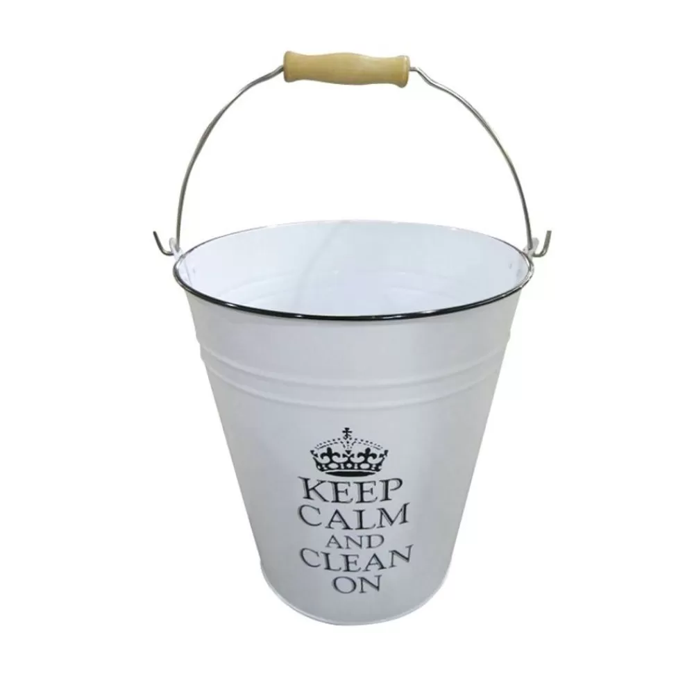 TP Haushaltshelfer^Metall-Eimer Keep Calm 10 Liter