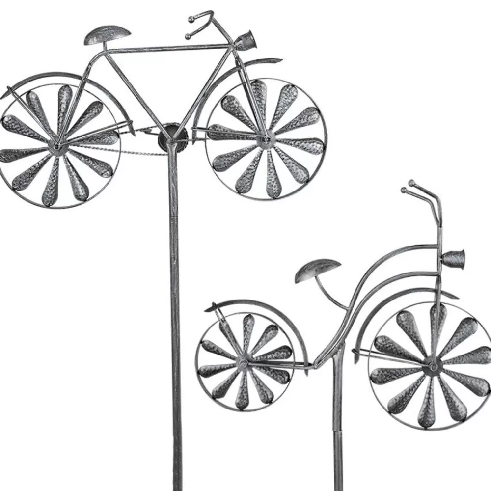 TP Gartenstecker^Metall-Gartenstab Fahrrad 160Cm Silbergrau