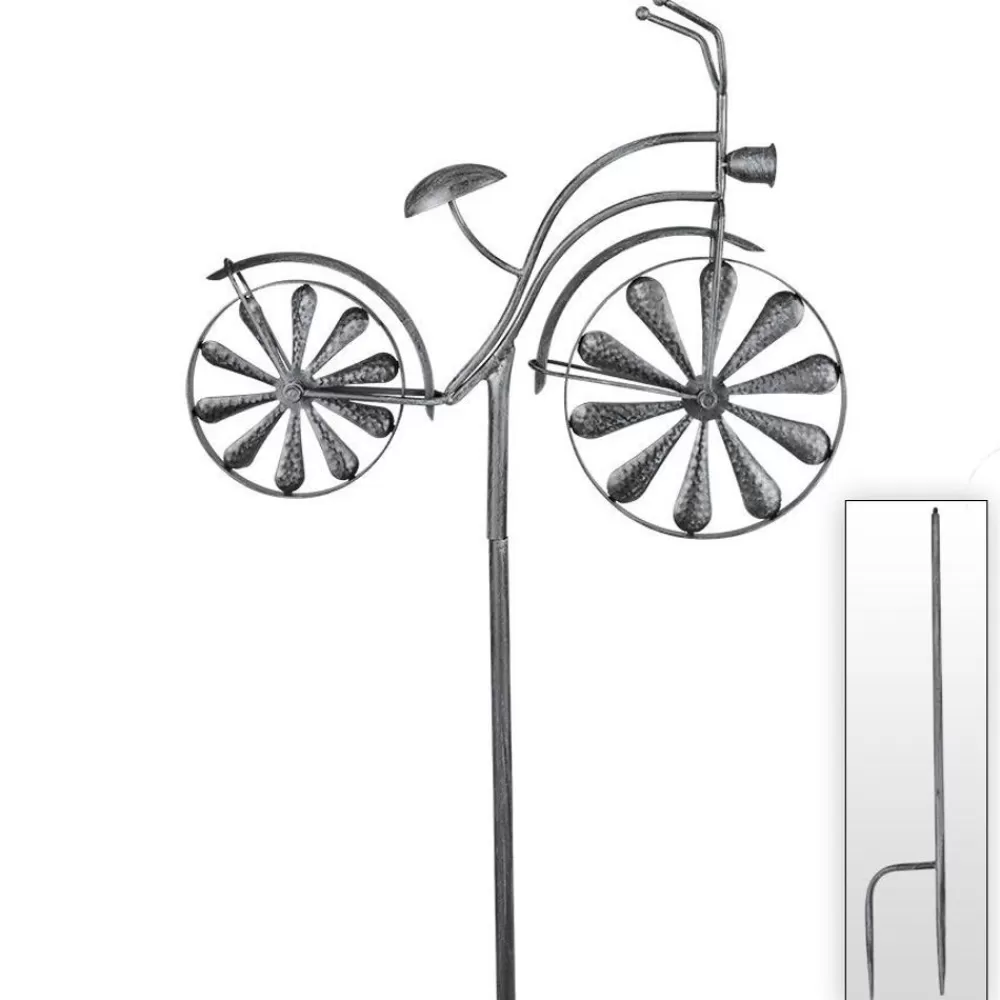 TP Gartenstecker^Metall-Gartenstab Fahrrad 160Cm Silbergrau