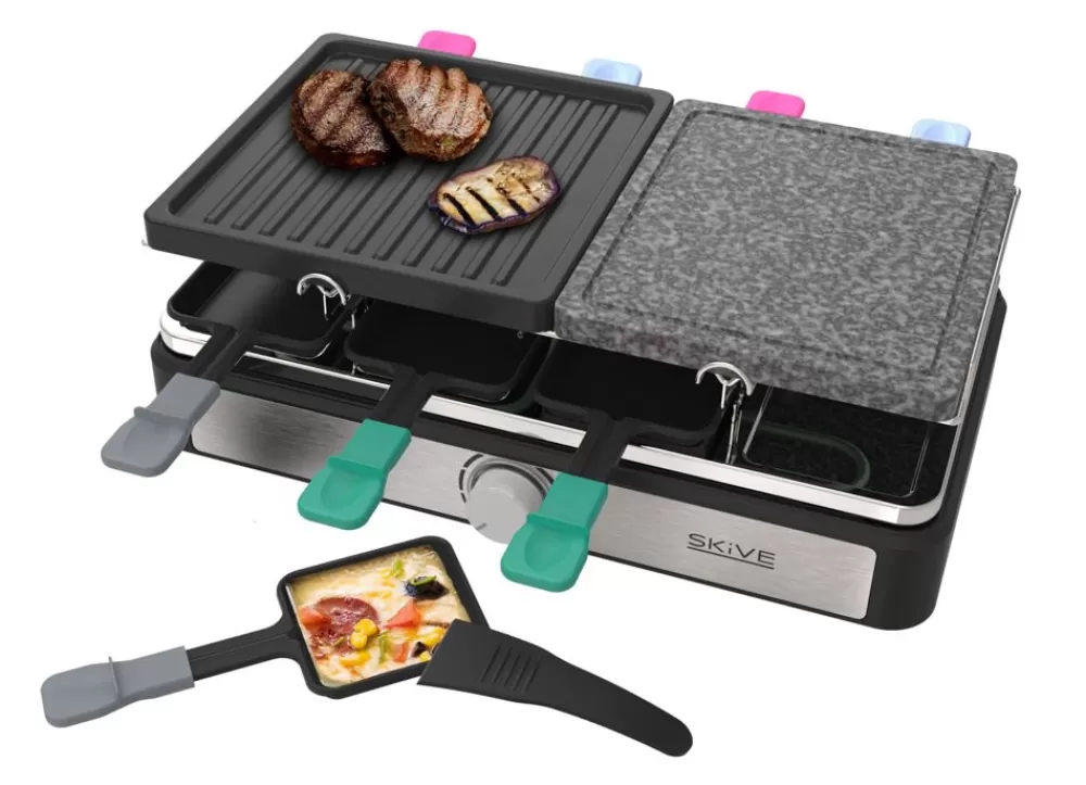 Skive Küchengeräte^Raclette-Grill Mit Granitsteinplatte Fur 8 Personen