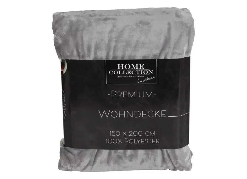 Home Collection Textilien, Decken Und Kissen^Samtweiche Kuscheldecke 150X200Cm Silbergrau