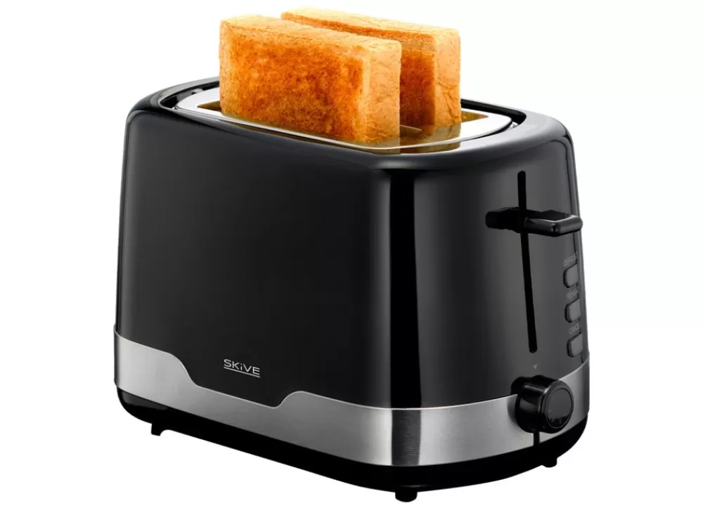 Skive Küchengeräte^ Toaster Schwarz/Edelstahl