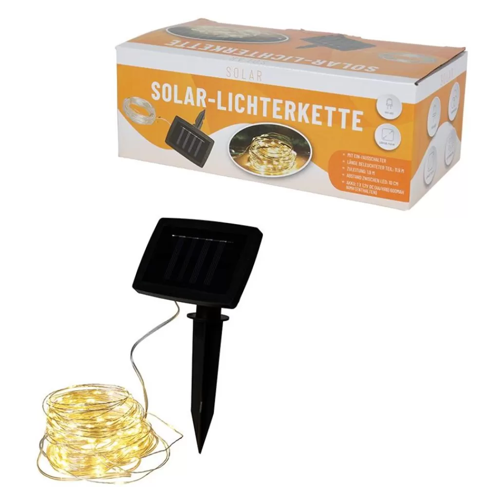 TP Lichterketten^Solar-Drahtlichterkette 11,9M 100 Micro-Leds Warmweis