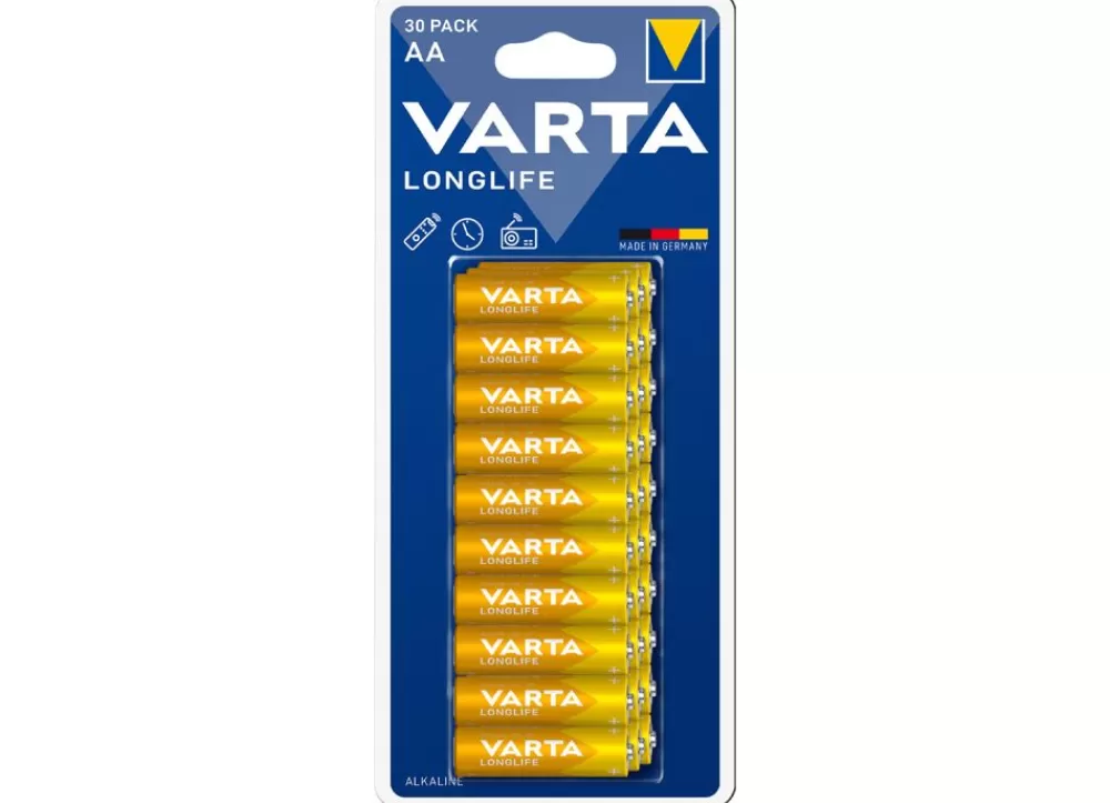 Varta Haushaltshelfer^ Longlife Aa Lr6 Alkaline Batterien 30Er-Pack