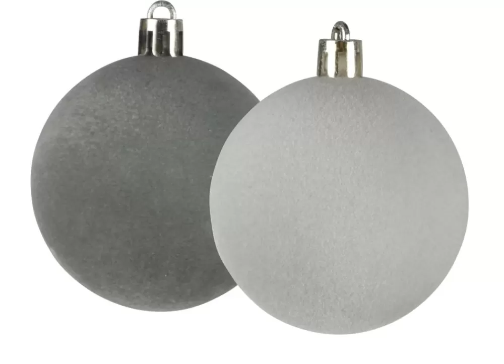 New Home Christmas Weihnachtsbaumkugeln^Weihnachtskugeln Mit Samtuberzug 6Cm 6Er-Set Grau